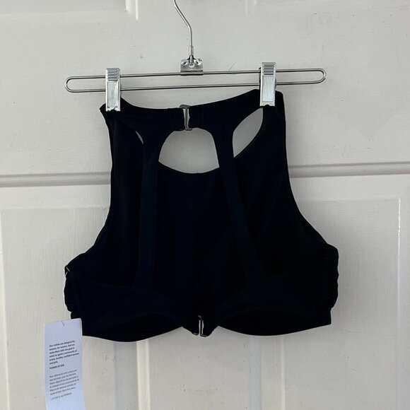 Athleta Woman's Black High-Neck Underwire Bikini Swim Beach Top Sz 34B-C - Picture 2 of 12